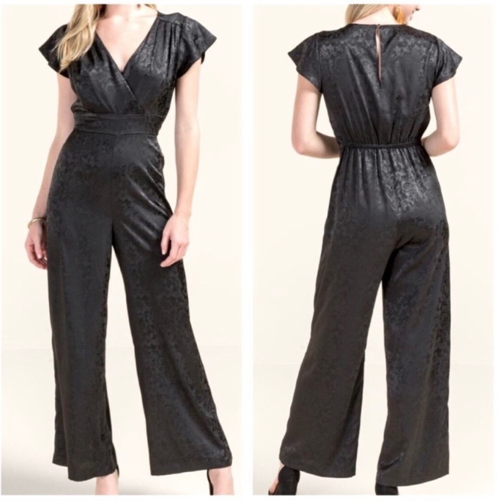 Black satin jumpsuit